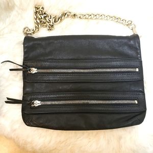 Zara black leather handbag.